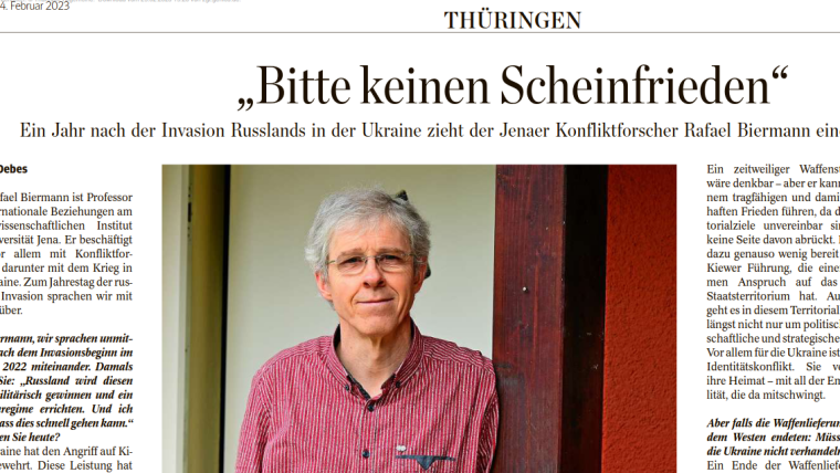 Snapshot of the interview with Prof. Biermann in the Thüringen